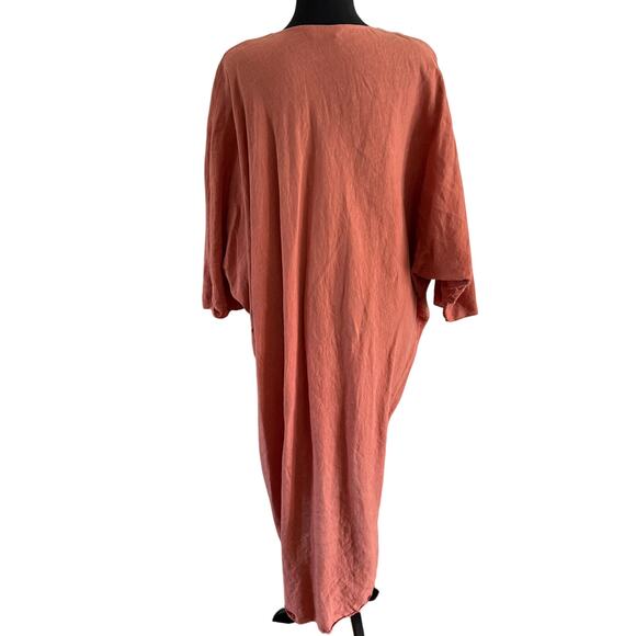 MES DEMOISELLES  Linen Tunic Dress with V-Neck Tie - OS - Picture 5 of 10